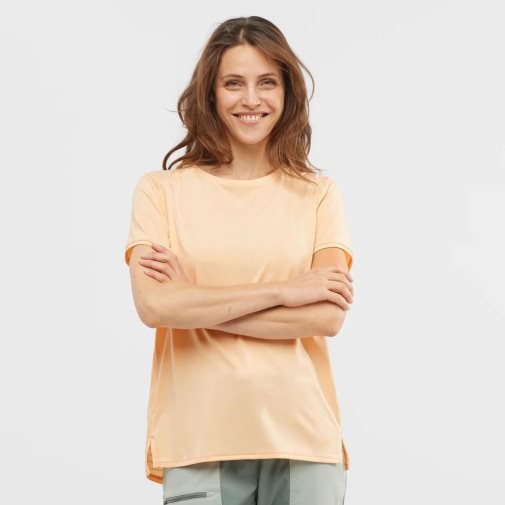 Apricot Salomon Outline Summer Short Sleeve Women's T-Shirts | PH 76425P